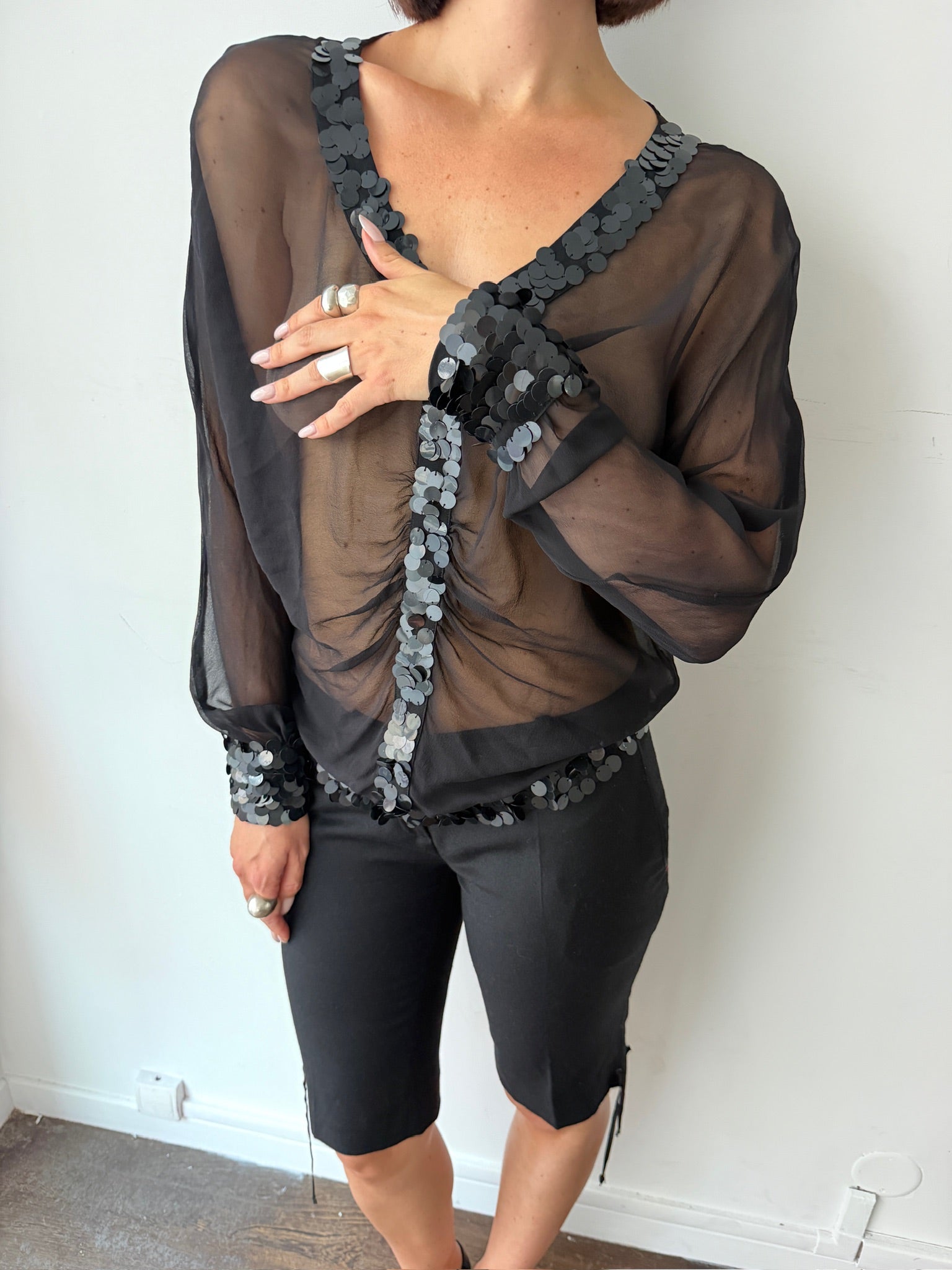 Silk Sequins Blouse